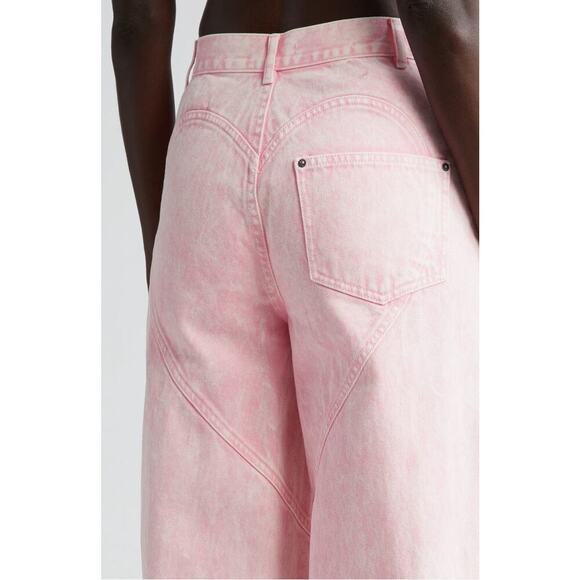Area Crystal Slip Wide Leg Jeans Powder Pink Sz 27 - Picture 5 of 8